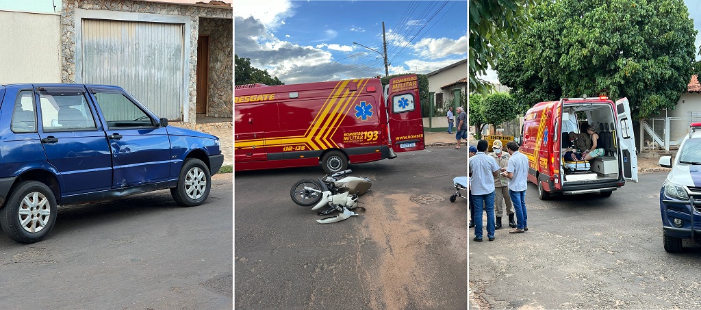 Vítima ferida foi socorrida pelos bombeiros militares - Foto: Jornal da Nova